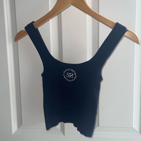 SANDRO Calvi Cropped Top Black Stay Cool Have Fun Chill Out Dream On 0 = XS - Picture 7 of 12